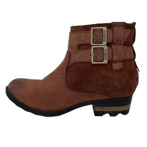 Sorel Boots Women's 7 Brown Burro / Buffalo Leather Lolla Ankle Bootie Shoe